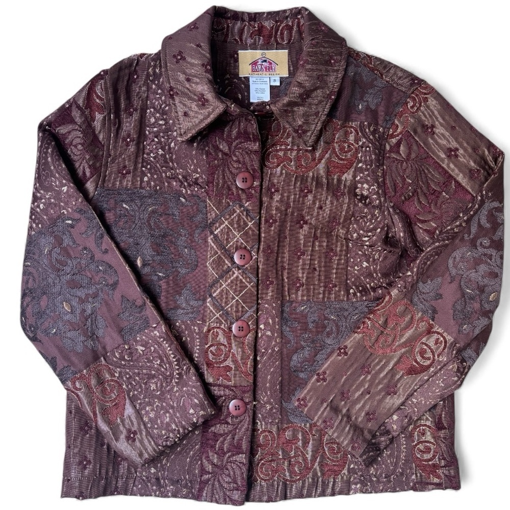 Barn Fly Authentic Design Patchwork Jacquard Butt… - image 2